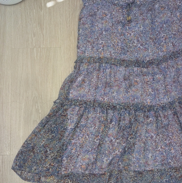 Anthropologie Purple Seurat Tiered Midi Skirt - Picture 5 of 14